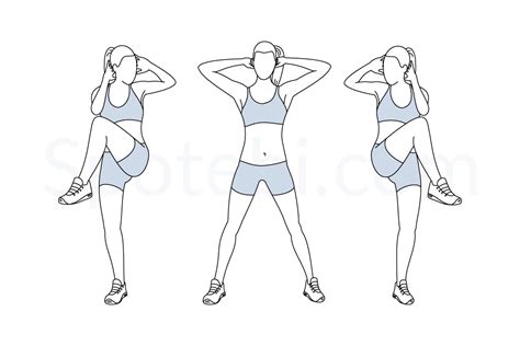 Standing Criss Cross Crunches | Illustrated Exercise Guide