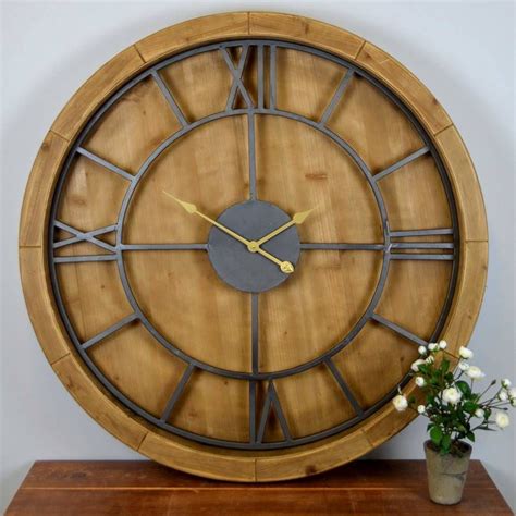 Solid Wood Large Wall Clock By The Orchard | Large wooden wall clock ...