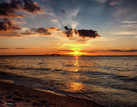 Chesapeake Bay Bridge Sunset 2 Photograph by Glenn Thompson | Fine Art ...