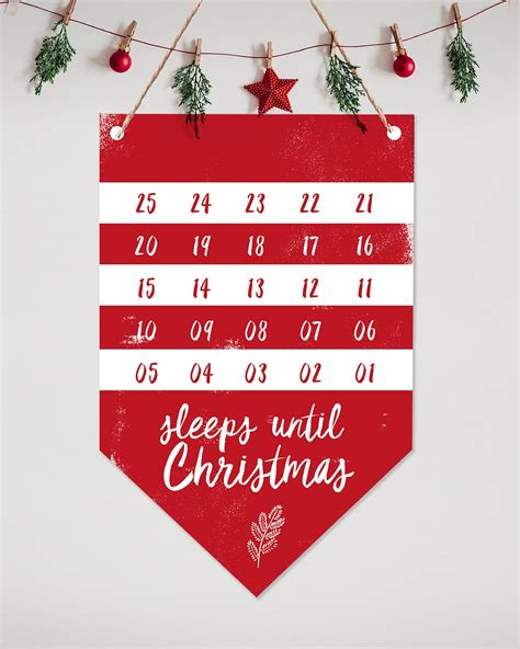 Printable Christmas Countdown Flag | Collette & Co®