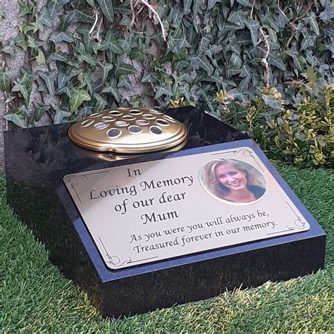 Custom Engraved Granite Memorial Headstone Marker Cemetery Flat Grave ...