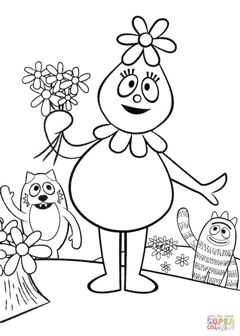 Foofa with Flowers coloring page | Free Printable Coloring Pages