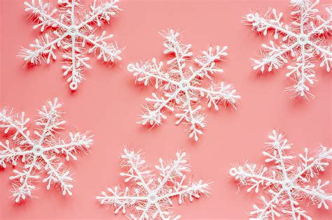 HD wallpaper: winter, snowflakes, background, pink, Christmas ...