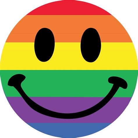 Rainbow Smiley Face LGBTQ Colorful Emoji Art Vinyl Sticker/Printed ...