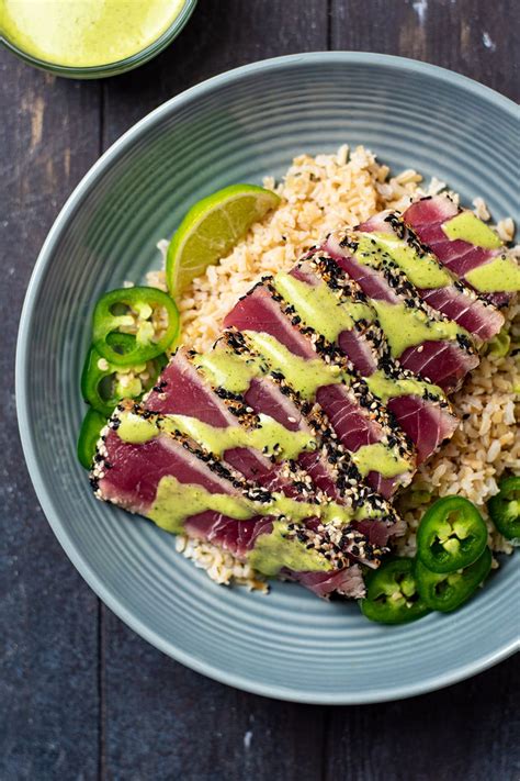 Sesame Crusted Seared Ahi Tuna with Cilantro Lime Aioli Recipe ...