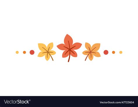 Autumn leaves text divider separator border Vector Image