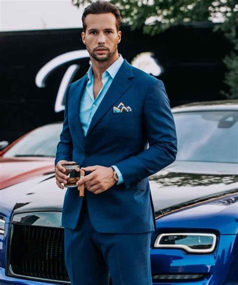 Tristan Tate Suit for Men Top G Blue Outfit