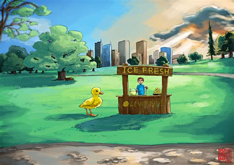 A Duck Walked Up To A Lemonade Stand... (2hr 30min) : r/drawing