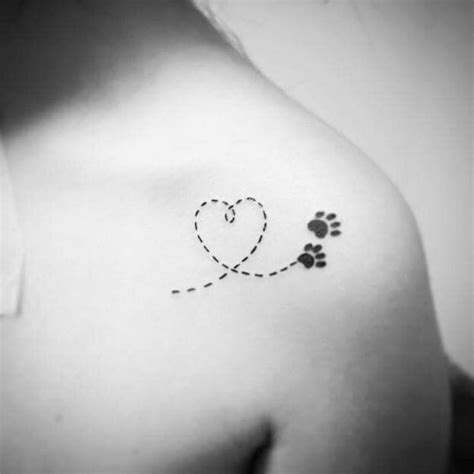 Paw Print Trail Tattoo On Back