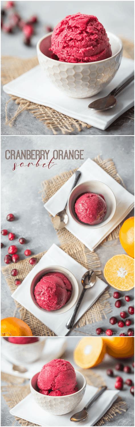 Cranberry Orange Sorbet - Baking A Moment