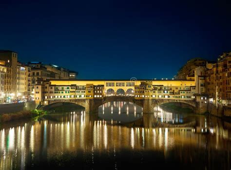 View of Ponte Vecchio at Night Stock Photo - Image of scene, european ...