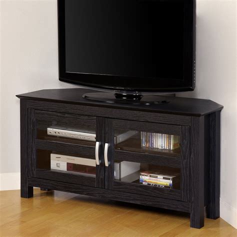 Compton Black Corner TV Stand | from hayneedle.com, $134, 44W x 16D x ...