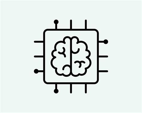 Artificial Intelligence Icon. AI Brain Computer Chip Circuit Processor ...