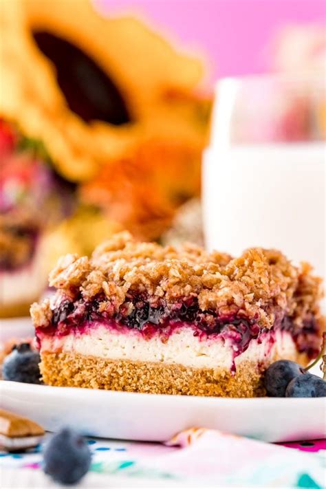 Best Ever Blueberry Cheesecake Bars Recipe Recipe - Sugar and Soul