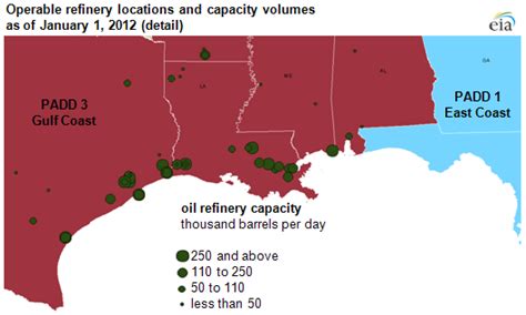 Much of the country’s refinery capacity is concentrated along the Gulf ...