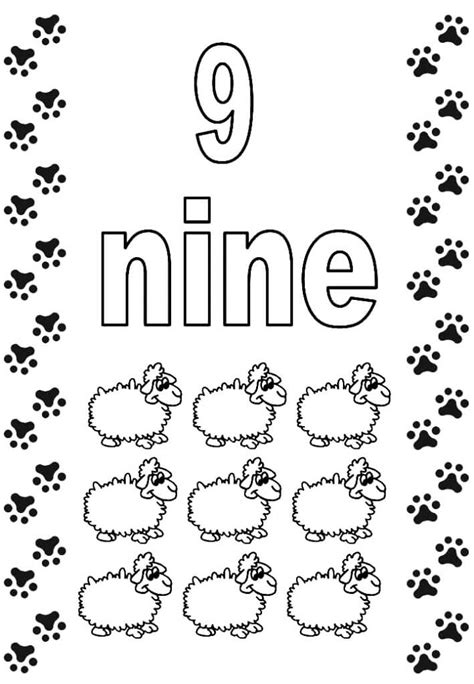 Number 9 Coloring Pages Free Printable - Crafts To Do With Kids