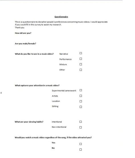 A2 Media Studies: Primary Research: Questionnaire