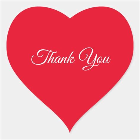 Red Heart Thank You Heart Sticker | Zazzle.com