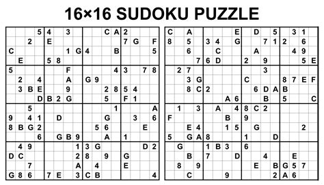 Sudoku 16 X 16 Para Imprimir : Sudoku Puzzles - Easy 13-16 - Number ...