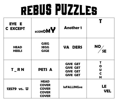 Rebus Puzzles Worksheets | Printablee