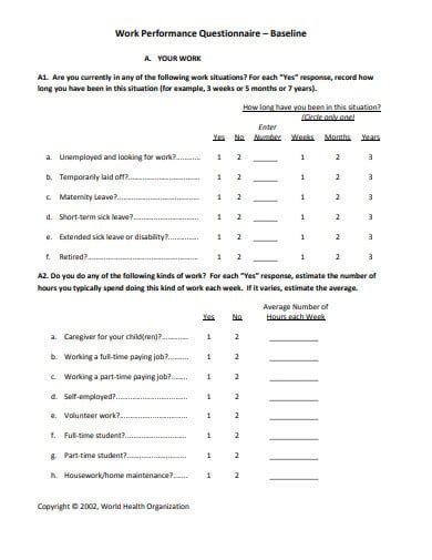 Matchless Questionnaire On Working Conditions Of Employees Getting Engaged