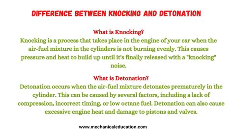 Difference Between Knocking and Detonation - Mechanicaleducation.com ...