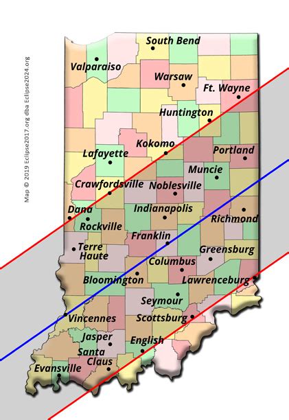 Total Solar Eclipse 2024 Path Map Indiana