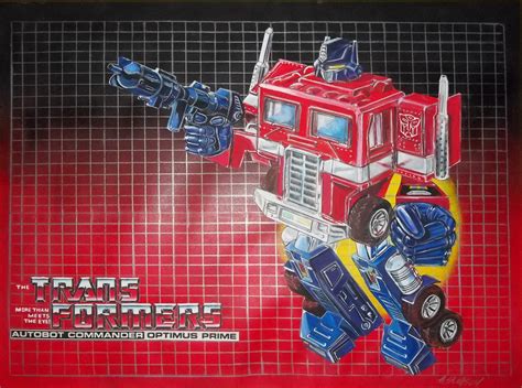 ArtStation - Transformers G1 Optimus Prime Box Art (after Jeffrey Mangiat)