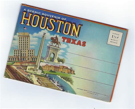 Souvenir Foldout Postcard of Houston Texas. Vintage Postcard | Etsy ...