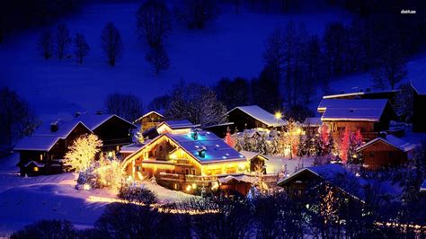 Christmas Village Night Wallpapers - Wallpaper Cave