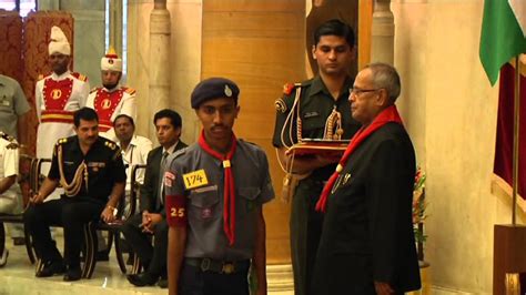 President Mukherjee presents the Rashtrapati Scout Awards for the year ...