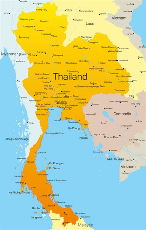 Thailand Map - Guide of the World