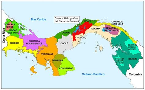 Mapa de Panamá con Nombres, Provincias y Distritos 【Para Descargar e ...