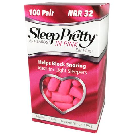 Sleep Pretty in Pink Foam Ear Plugs NRR 32 Hearing (snoring) Protectio ...