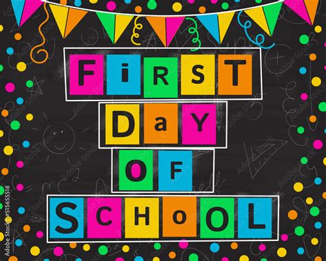 First day of school banner. Education and beginning of school year ...