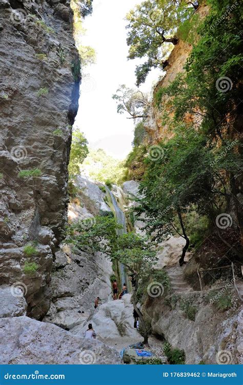 The Waterfall in Nidri on Lefkas Stock Photo - Image of dimossari ...