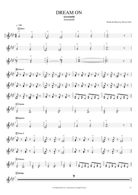 Dream On Tab by Aerosmith (Guitar Pro) - Full Score | mySongBook