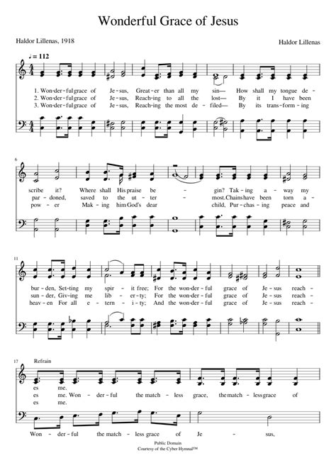 Wonderful grace of jesus - Haldor Lillenas Sheet music for Piano (Piano ...