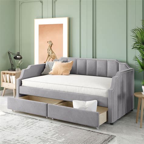 Buy Elegant Velvet Upholstered Daybed,Twin Size Upholstered Daybed with ...