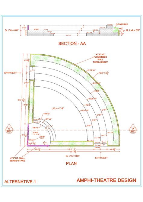 Open Amphitheatre - Cadbull Architecture Blueprints, Architecture ...