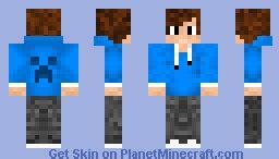 Teenage Boy With Blue Hoodie Minecraft Skin