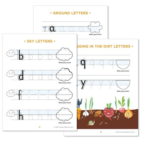 Lowercase Handwriting Practice: Sky, Ground, and Digging in the Dirt ...