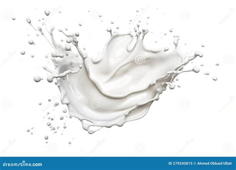 White Milk Splash Isolated on White, Generative Ai Stock Illustration ...