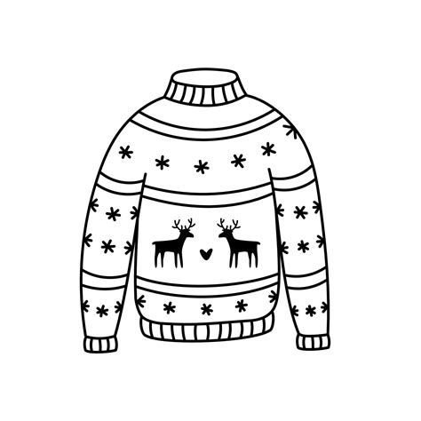 Ugly Sweater Outline Doodle Icon. 13467589 Vector Art at Vecteezy