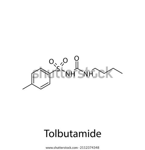 Tolbutamide Molecular Structure Flat Skeletal Chemical Stock Vector ...