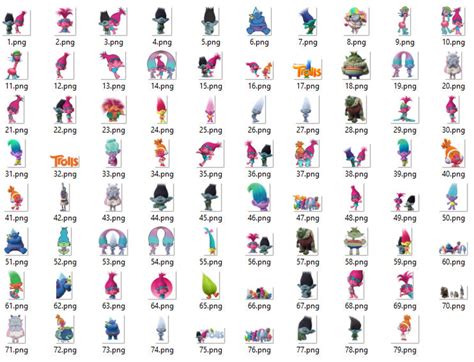 Trolls Clipart Trolls Characters PNG Printable Trolls | Etsy