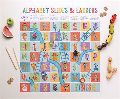 ALPHABET SLIDES AND LADDERS FREE PRINTABLE GAME | Free printable games ...