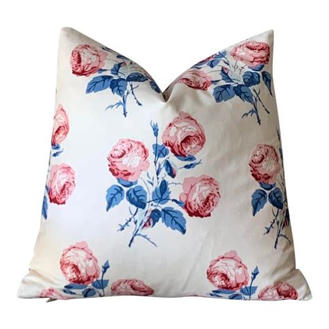 Bowood Pillow Cover in Red, Cream, & Blue 16x16 | Decorative pillow ...