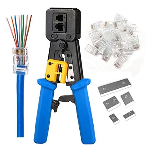 RJ45 Crimping Tool Ethernet Crimper for Cat6 Cat5 Cat5e RJ45 Pass ...