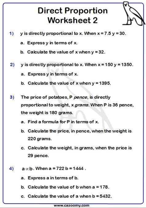 Direct Proportion worksheet practice questions and answers by Cazoomy ...